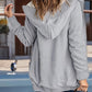 Fleece-Lined Hooded Cable Cardigan