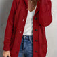 Fleece-Lined Hooded Cable Cardigan