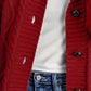 Fleece-Lined Hooded Cable Cardigan