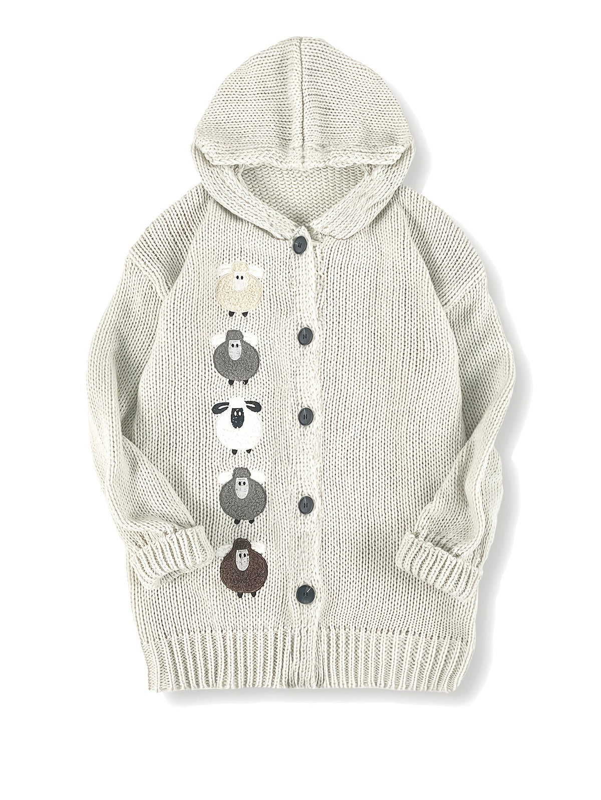 Sheep Hooded Chunky Cardigan