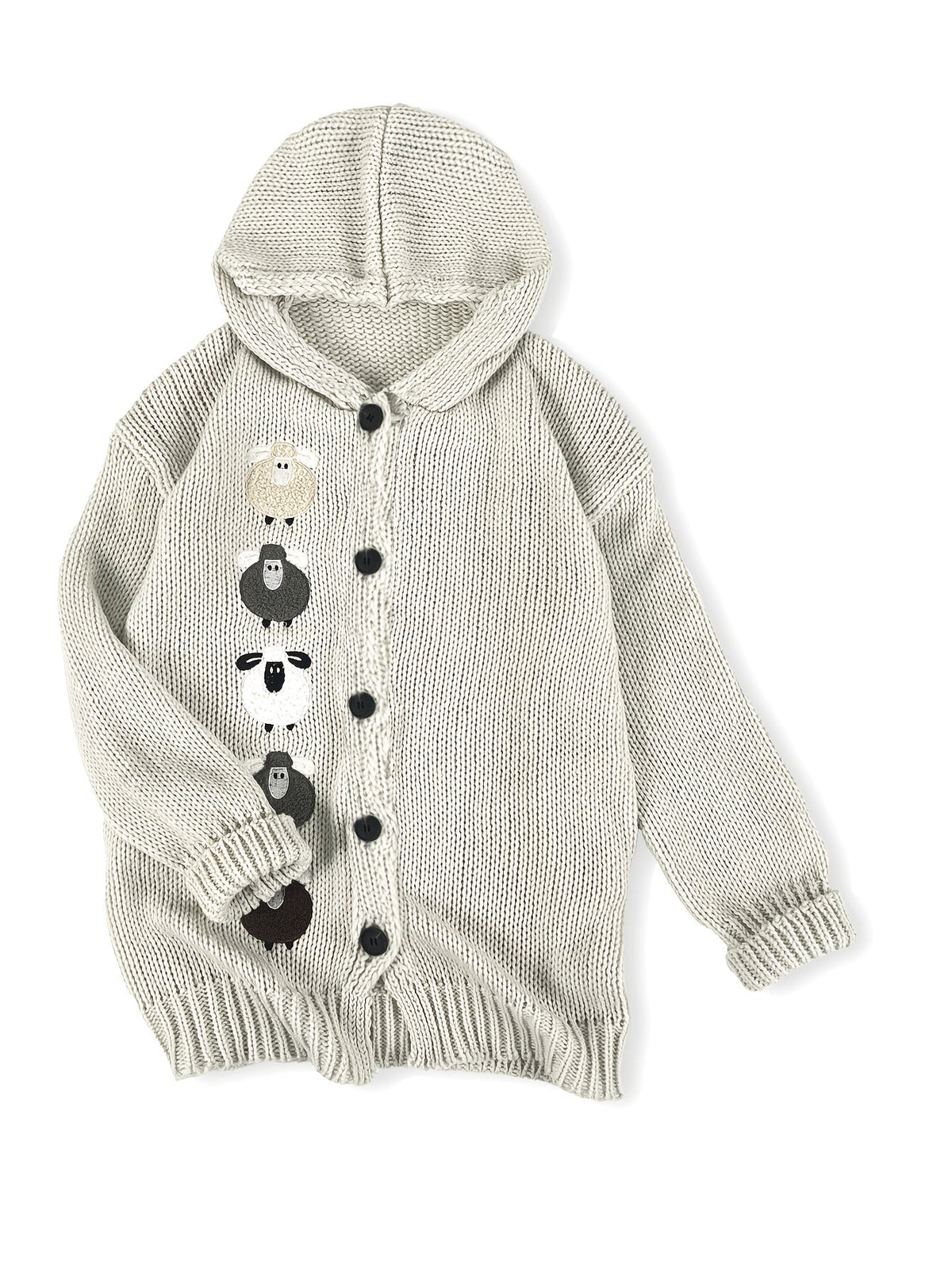 Sheep Hooded Chunky Cardigan
