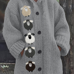 Sheep Hooded Chunky Cardigan