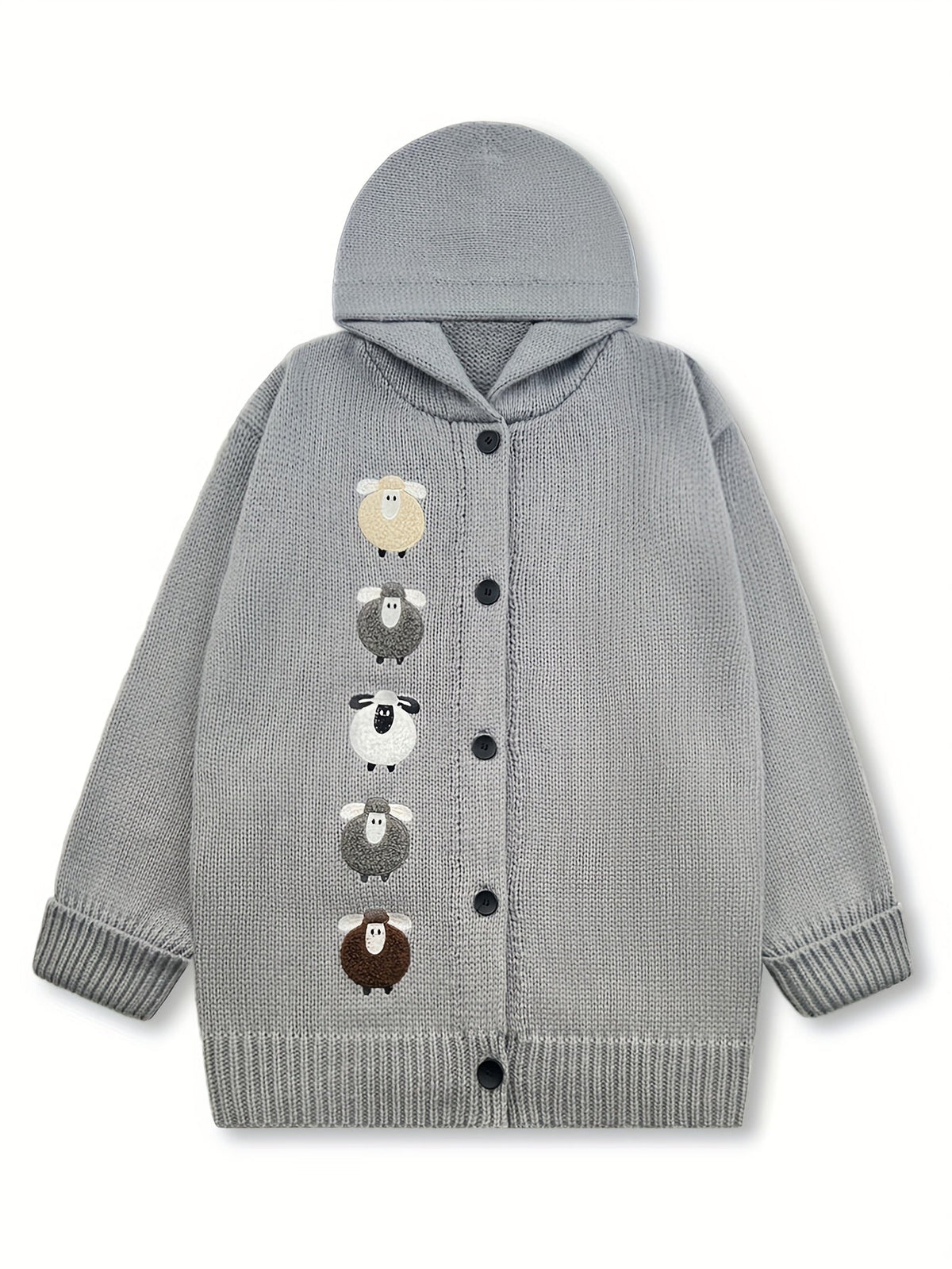 Sheep Hooded Chunky Cardigan