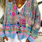 Floral Embroidered V-Neck Cardigan