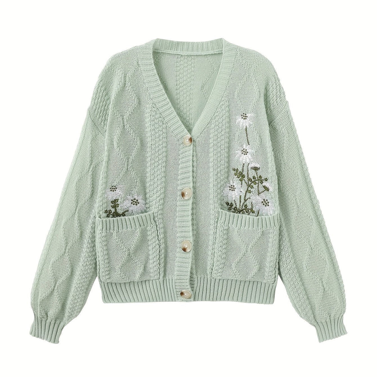Floral Embroidered Cardigan
