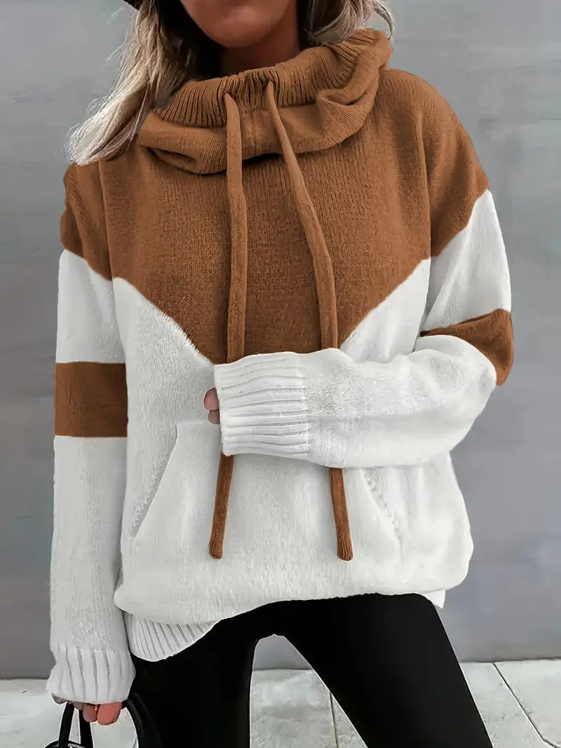 Chevron Cowl Neck Hoodie