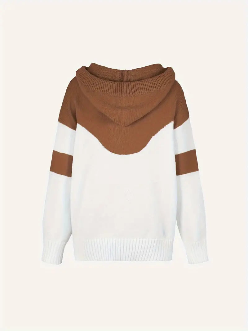 Chevron Cowl Neck Hoodie