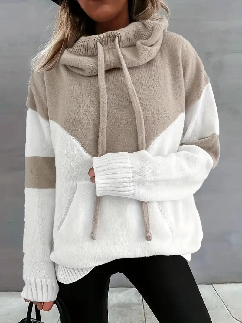 Chevron Cowl Neck Hoodie