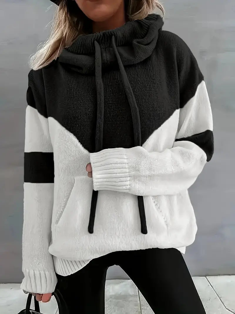 Chevron Cowl Neck Hoodie