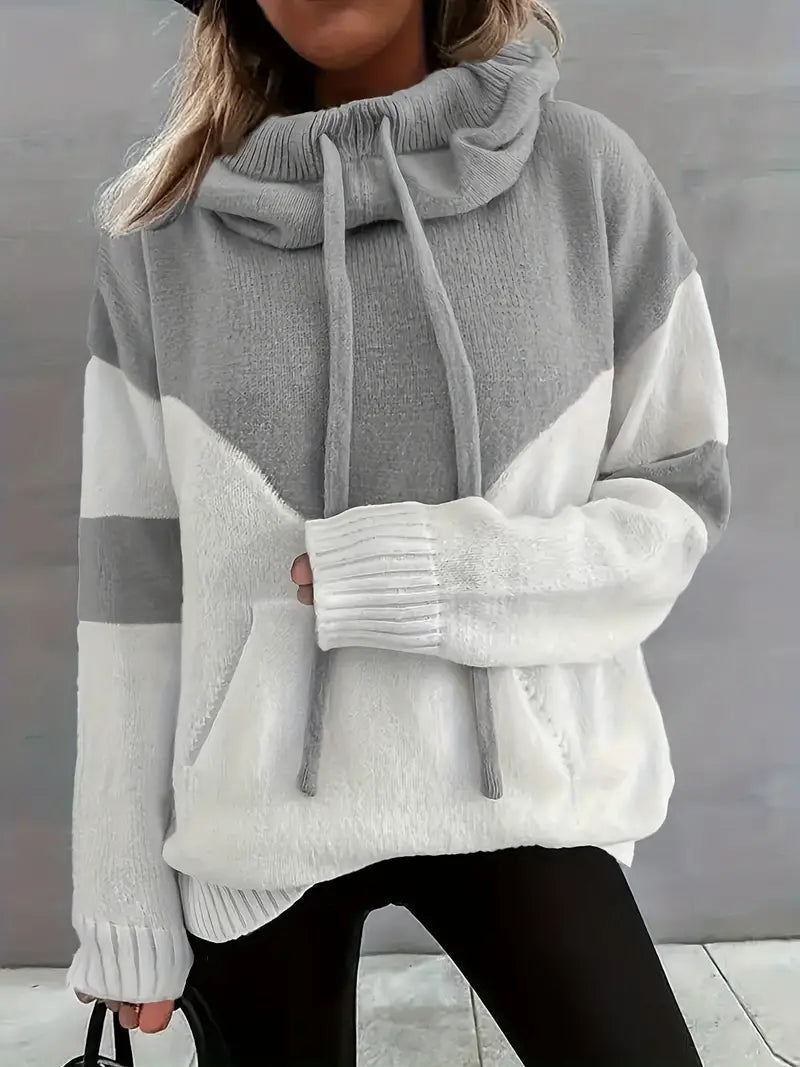 Chevron Cowl Neck Hoodie