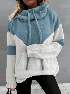 Chevron Cowl Neck Hoodie