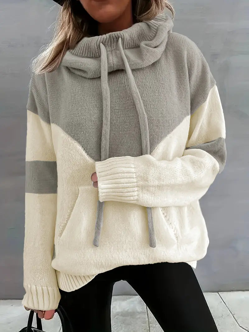 Chevron Cowl Neck Hoodie