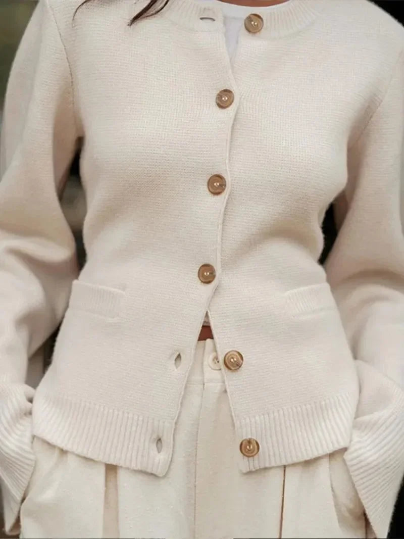 Fitted Crewneck Cardigan