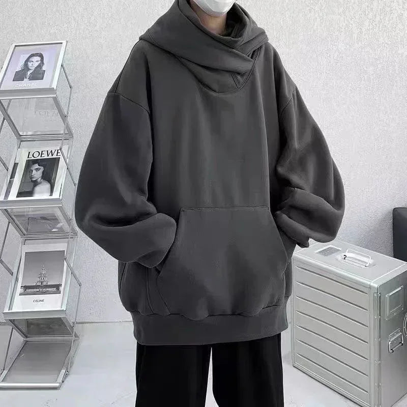 Fleece-Lined High Neck Hoodie