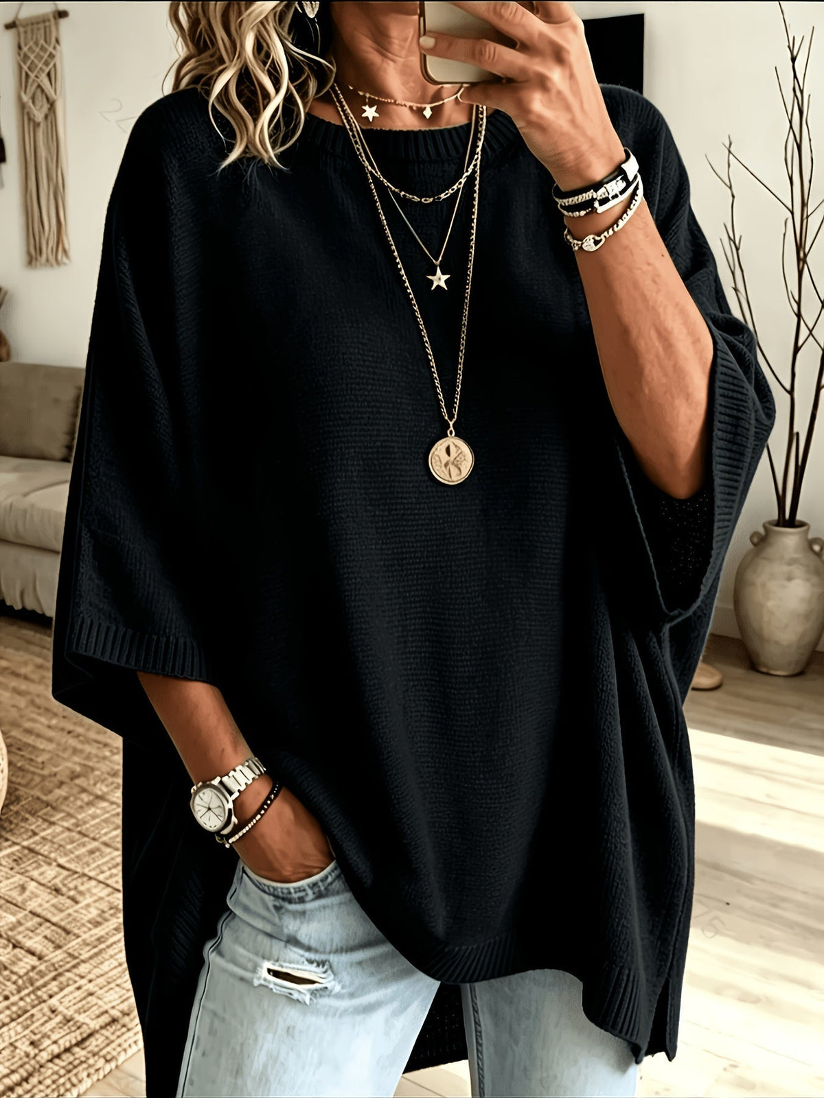Batwing Knit Jumper