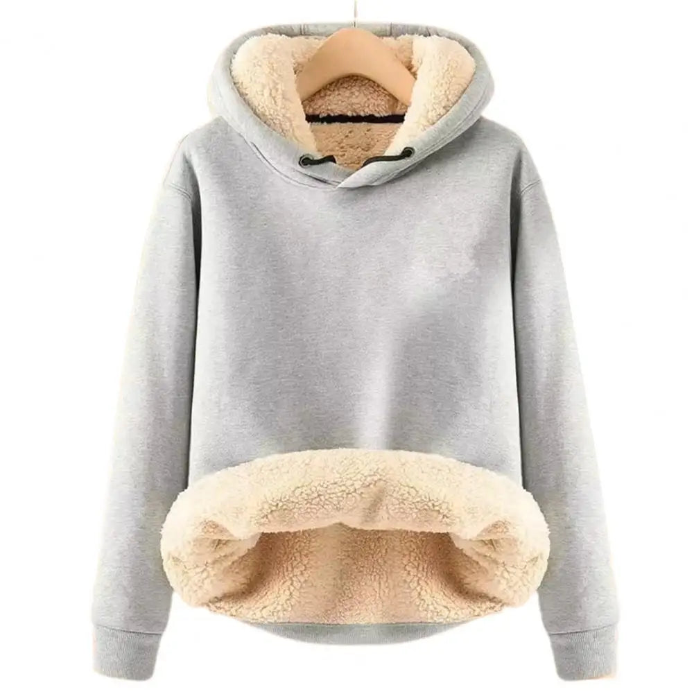 Crossover Neck Drawstring Hoodie