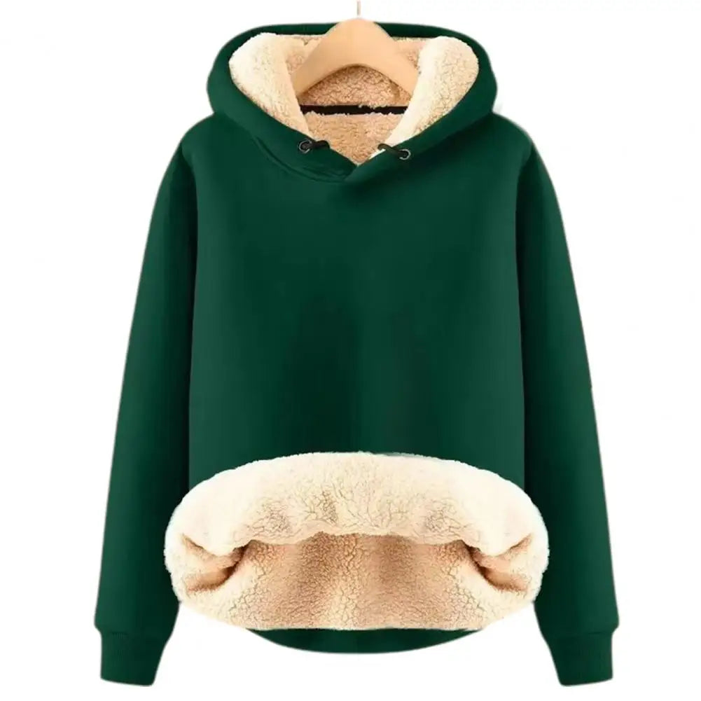 Crossover Neck Drawstring Hoodie