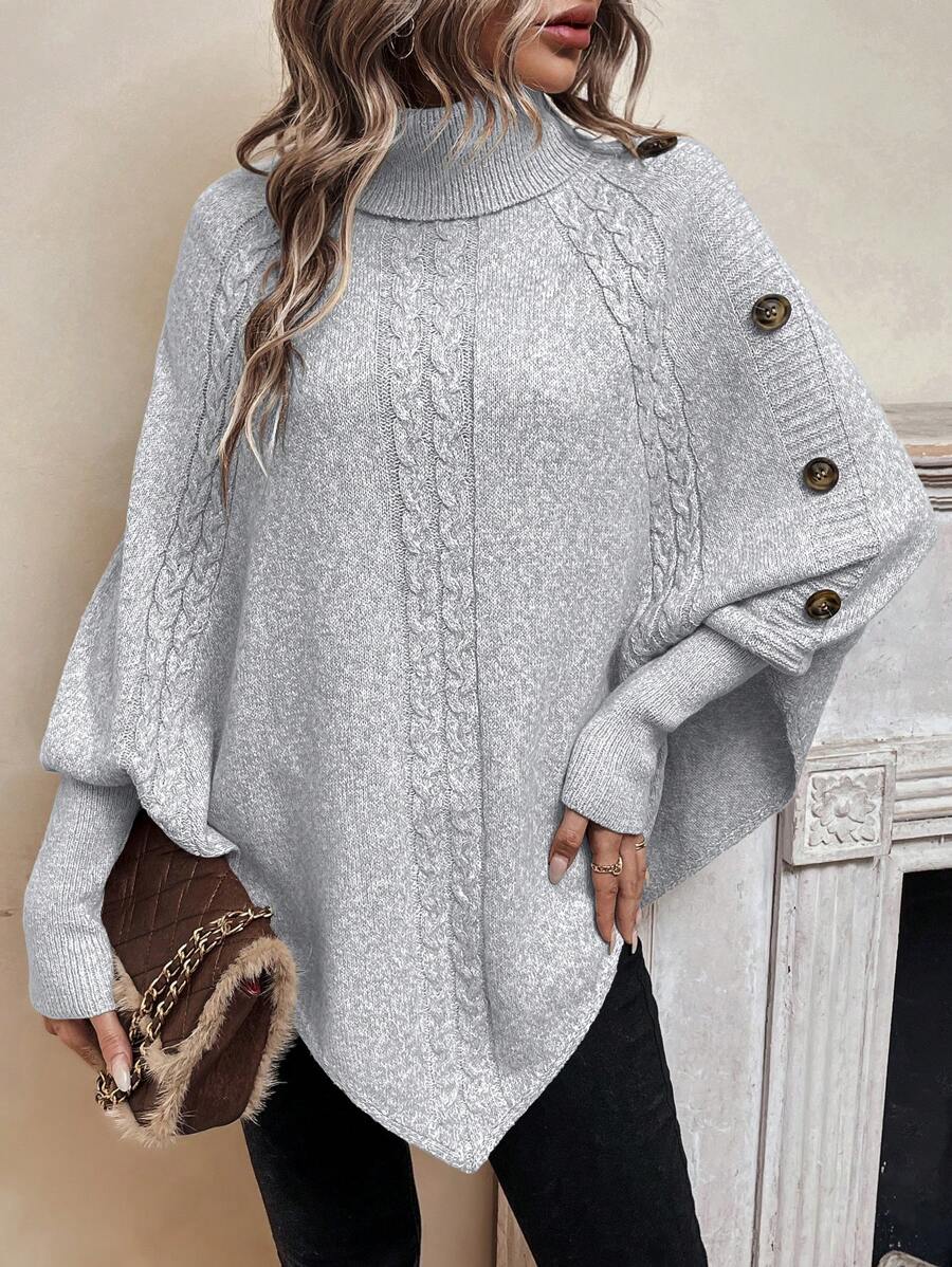 Cable Knit Poncho Jumper