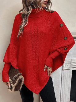 Cable Knit Poncho Jumper