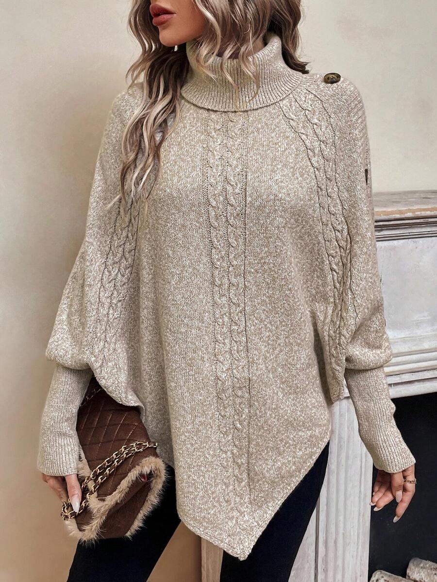 Cable Knit Poncho Jumper