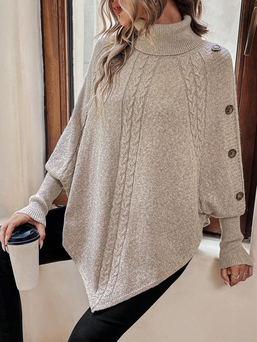 Cable Knit Poncho Jumper