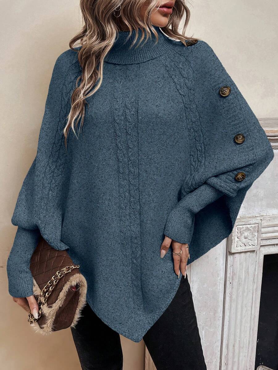 Cable Knit Poncho Jumper