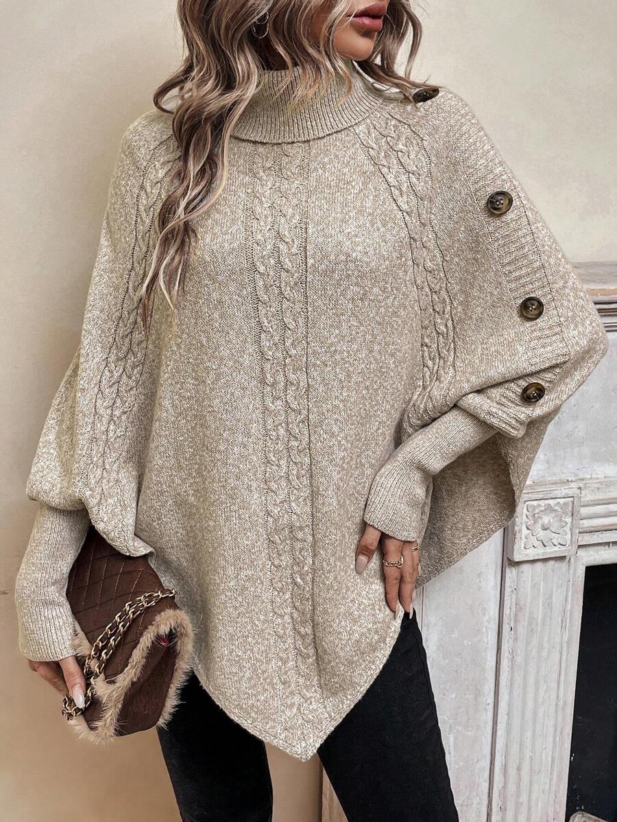 Cable Knit Poncho Jumper