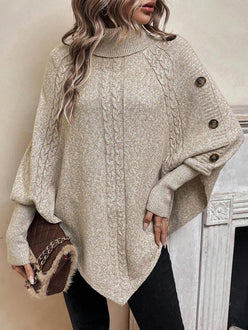 Cable Knit Poncho Jumper