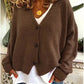 Big Button V-Neck Cardigan