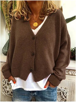 Big Button V-Neck Cardigan