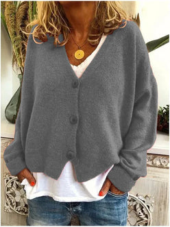 Big Button V-Neck Cardigan