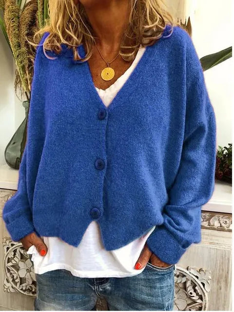 Big Button V-Neck Cardigan