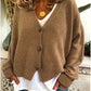 Big Button V-Neck Cardigan