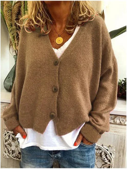 Big Button V-Neck Cardigan