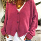 Big Button V-Neck Cardigan
