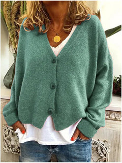 Big Button V-Neck Cardigan
