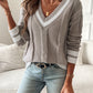 Freya V Neck Jumper Cable Knit