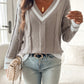 Freya V Neck Jumper Cable Knit