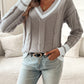Freya V Neck Jumper Cable Knit