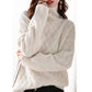 Basket Weave Roll Neck Jumper