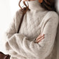 Basket Weave Roll Neck Jumper