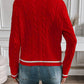 Gold Button Cable Cardigan