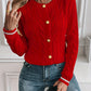 Gold Button Cable Cardigan