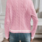 Gold Button Cable Cardigan