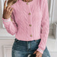 Gold Button Cable Cardigan