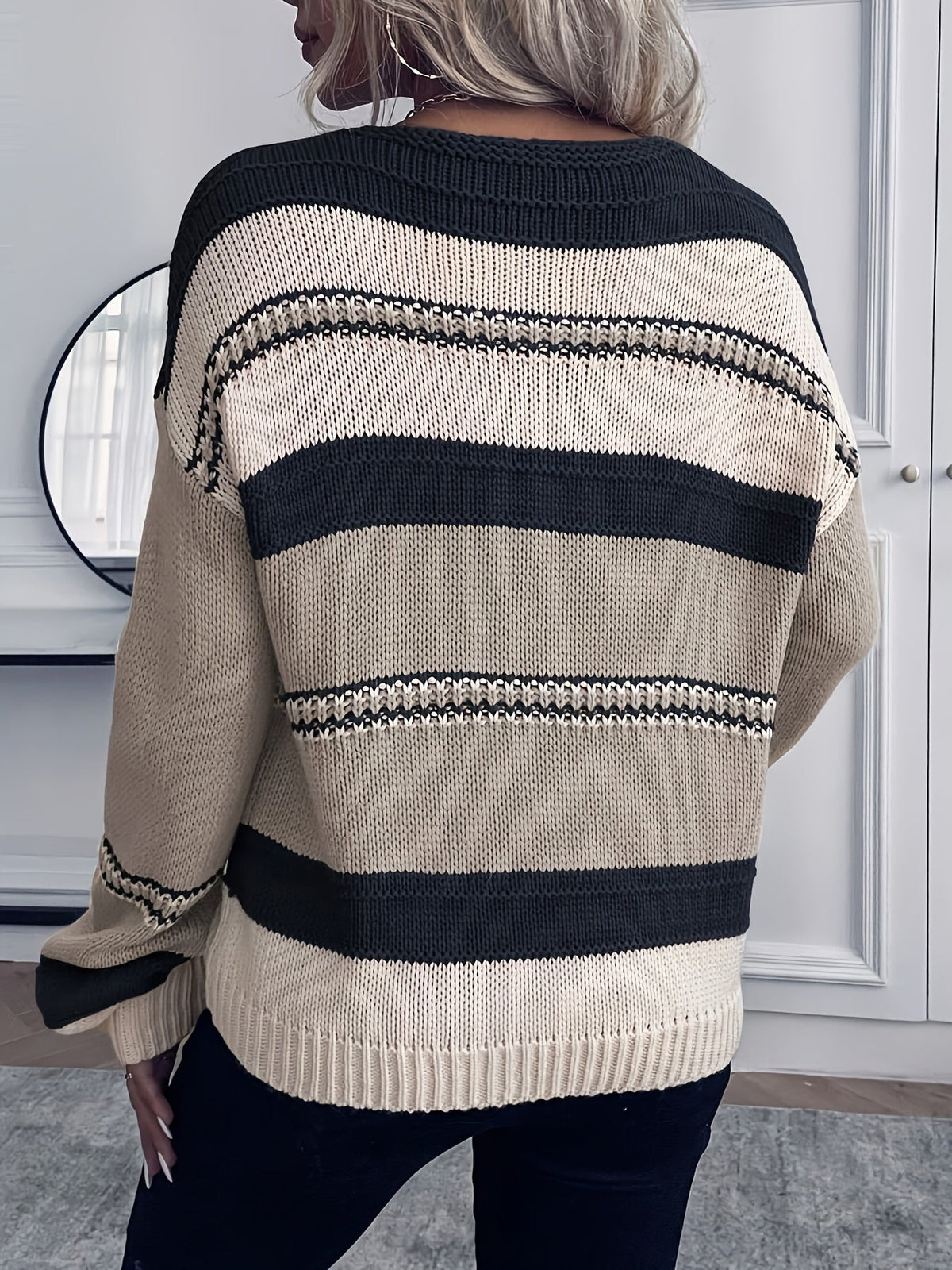 Striped V-Neck Jumper