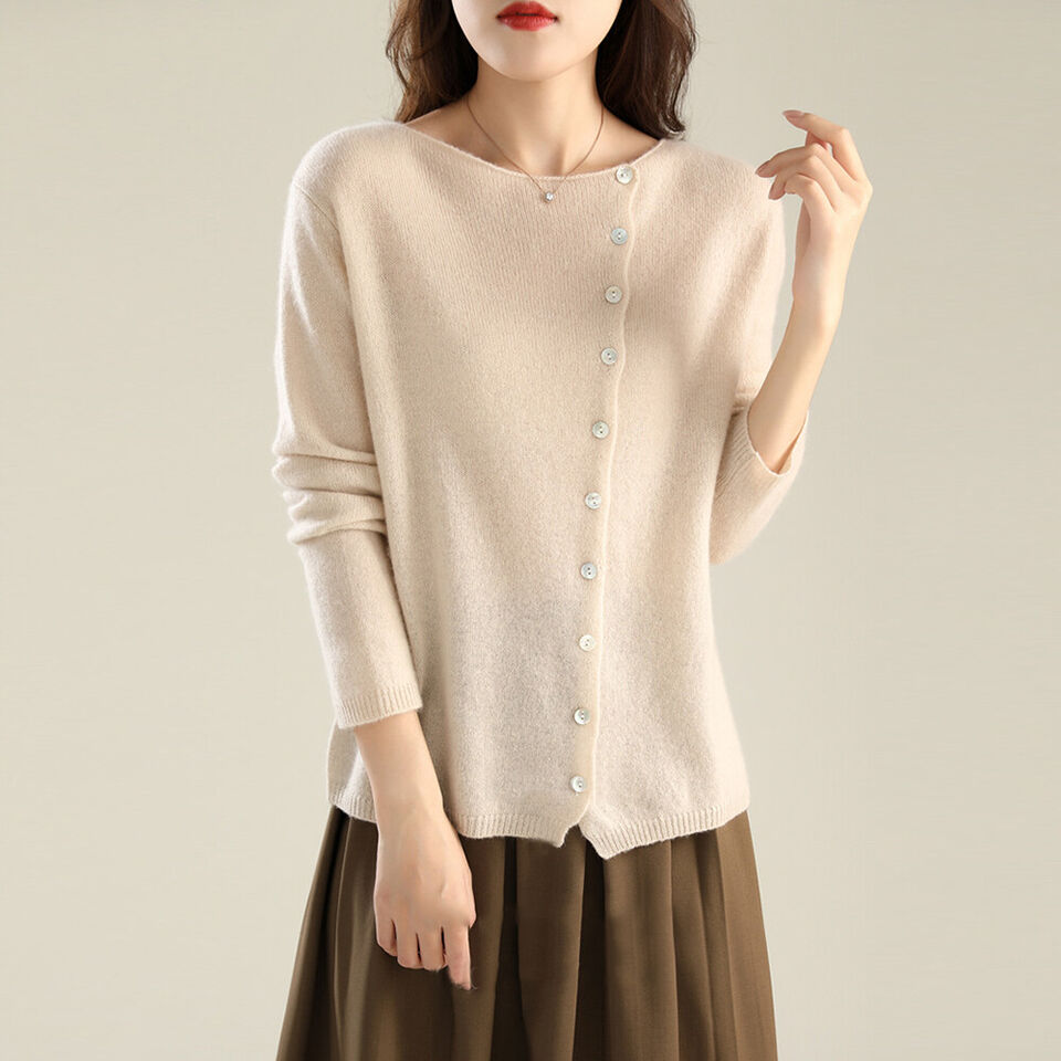 Boat Neck Button Cardigan