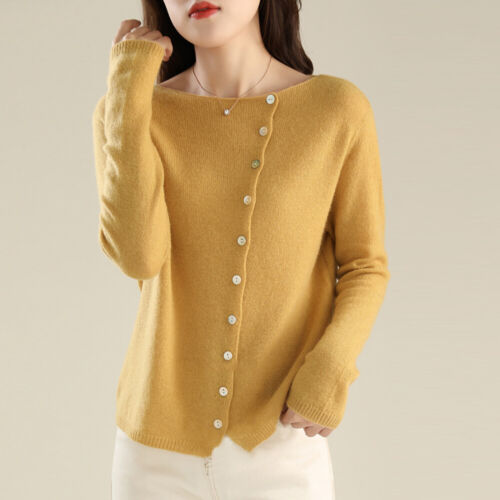 Boat Neck Button Cardigan