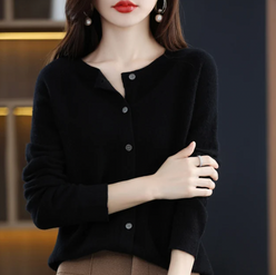Round Neck Button Cardigan