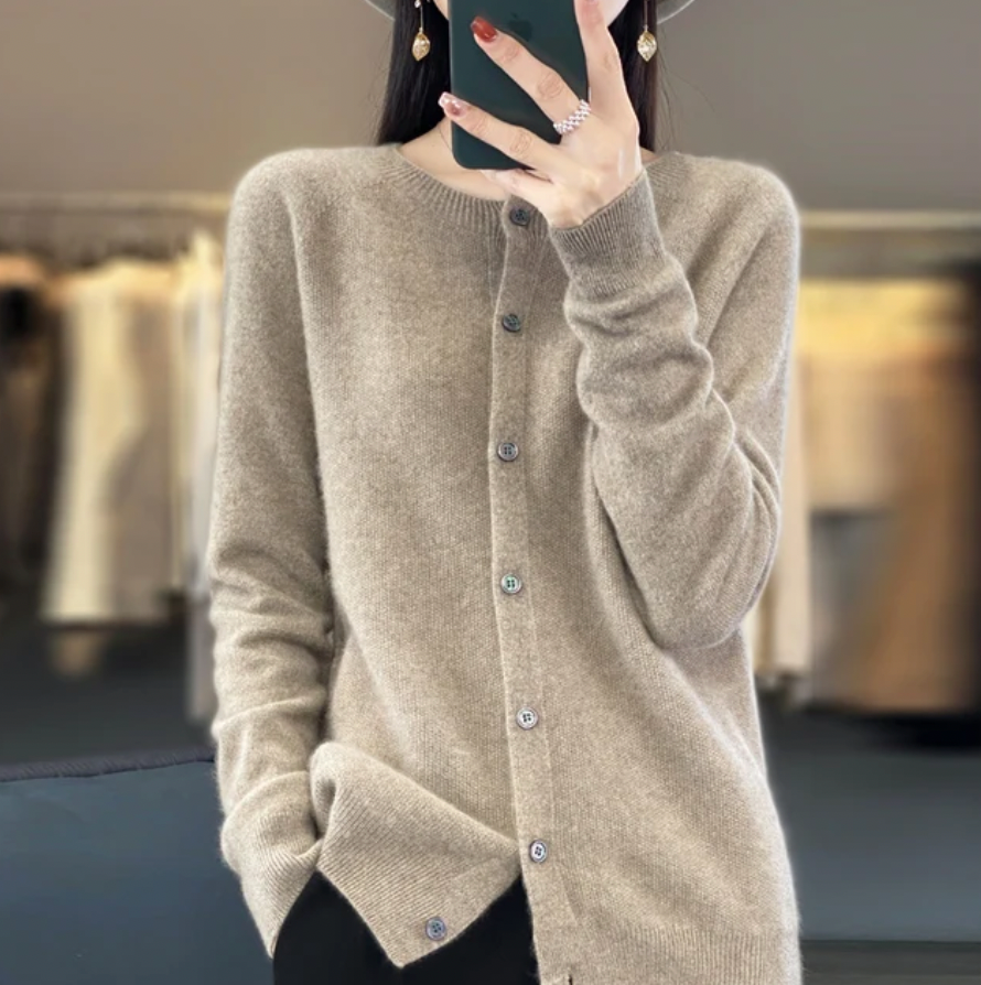 Round Neck Button Cardigan